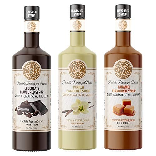 Sirius Premium Çikolata, Karamel, Vanilya Aromalı Şurup 3lü Set (3x700 ml)