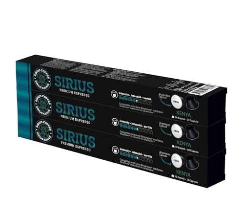 Sirius Premium Single Kapsül Kahve Kenya (Nespresso Uyumlu) 3lü Set (30 Kapsül)