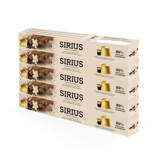 Sirius Premium Vanilya Aromalı Kapsül Kahve 5li Set (50 Adet)