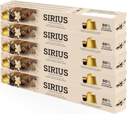 Sirius Premium Vanilya Aromalı Kapsül Kahve 5li Set (50 Adet)
