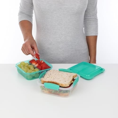 Sistema Lunch-Stack, kare, 1,24 l, polipropilen, farklı renklerde