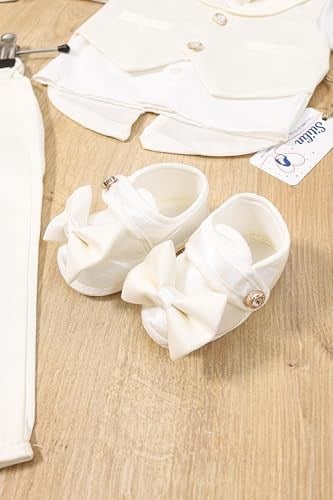 sitilin Erkek Bebek Yelekli Papyonlu Mevlit Takımı Lüks Özel Gün ve Mevlütlük Süslü Set 0-4 AY STL6883