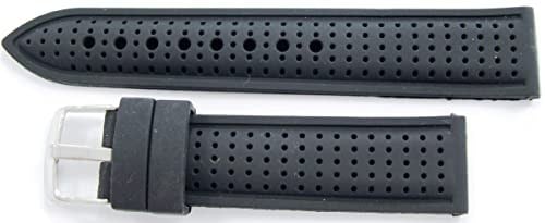 Siyah 20mm Silikon Spor Saat Kordonu Slikon Saat Kayışı Medium Bo