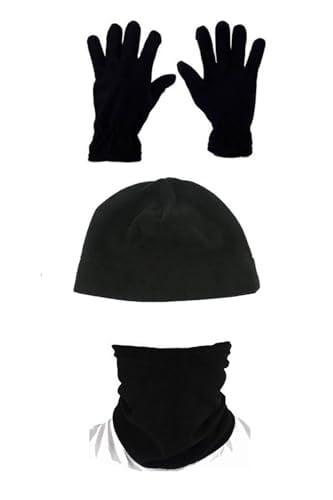 Siyah 3lü Set: Bere, Boyunluk, Eldiven, Termal Çorap Hediyeli, Unisex 3lü Set: Bere Boyunluk Eldiven
