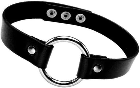 Siyah Deri Tasma Halka 35 cm Choker Bayan Kolye Takı Aksesuar