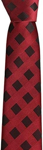 Siyah Kareli Bordo Slim Kravat SKS-3