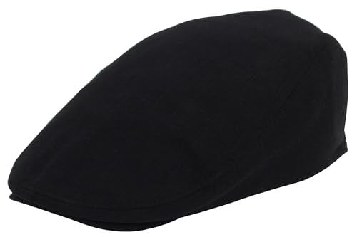 Siyah Kasket Pamuklu London Flat Cap Şapka