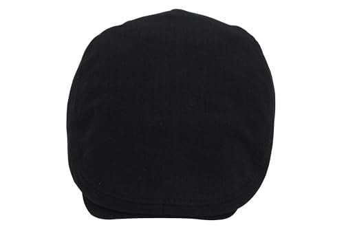 Siyah Kasket Pamuklu London Flat Cap Şapka