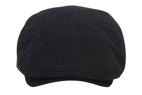 Siyah Kasket Pamuklu London Flat Cap Şapka