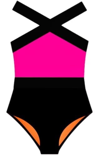 SİYAH-NEON PEMBE KIZ ÇOCUK MAYO DB200703CM