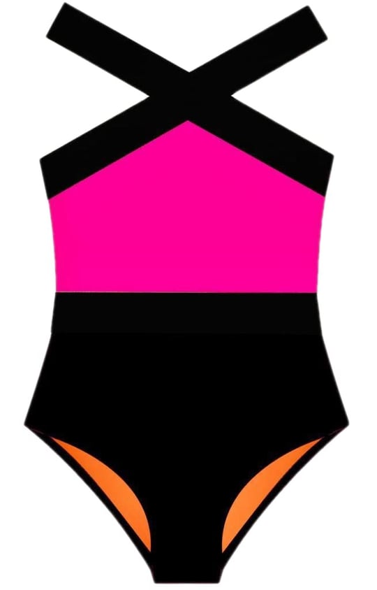 SİYAH-NEON PEMBE KIZ ÇOCUK MAYO DB200703CM