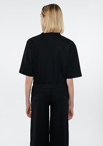 Siyah Polo Tişört Crop/Kısa Kesim 1611473-900