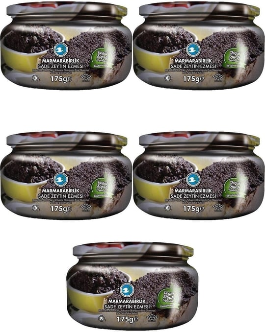 Siyah Sade Ezme Zeytin 175 Gr Cam X 5Li Paket