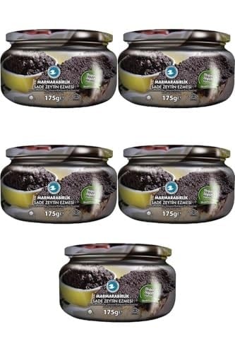 Siyah Sade Ezme Zeytin 175 Gr Cam X 5Li Paket