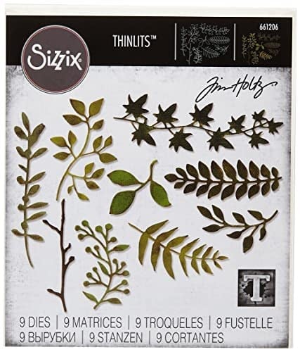 Sizzix Yapraklı dal, çelik, Zweig mit Blättern, 10.8cm x 3.8cm - 3.8cm x 3.2cm