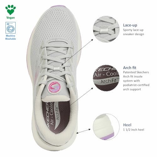 Skechers GO WALK DİSTANCE WALKER - MORNİNG SUNSET Kadın Gri Yürüyüş Ayakkabısı