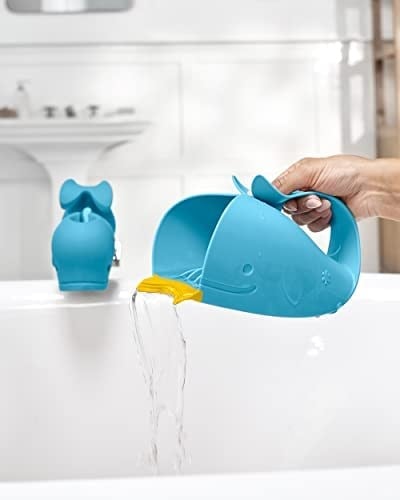 Skip Hop Moby Balina Maşrapa, gözyaşsız saç yıkamak için, şampuan koruması, şelale, yıkama aparatı, sıçrama koruması Mavi