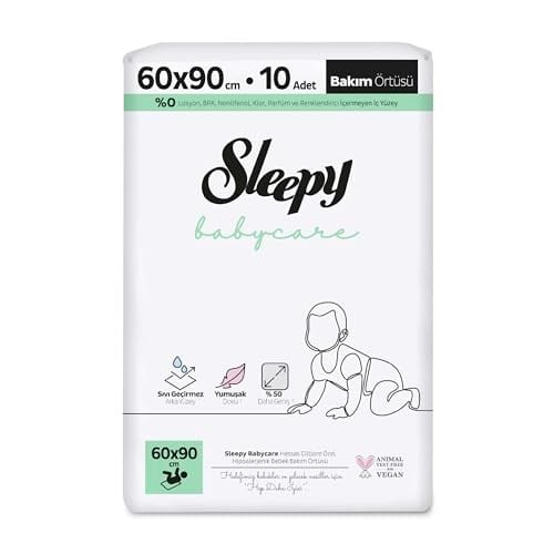 Sleepy Babycare Bebek Bakım Örtüsü 10 Adet - Seçenekler: 10 Ped 2li paket, 60-90 Cm