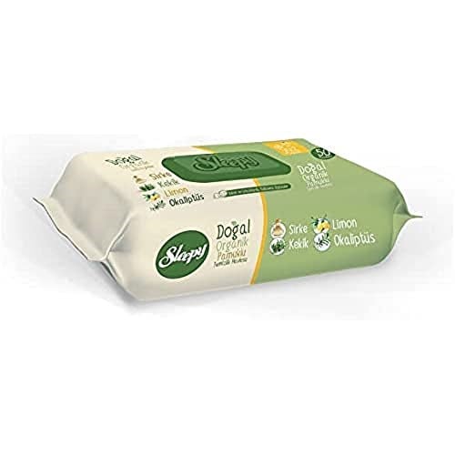 Sleepy Doğal Organik Pamuklu Limon & Sirke & Kekik & Okaliptüs Temizlik Havlusu 50 Yaprak - Seçenekler: 1 x 50 Yaprak, 1 x 50 Yaprak 2li paket