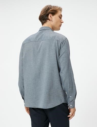 Slim Fit Gömlek Uzun Kollu Klasik Yaka Düğmeli