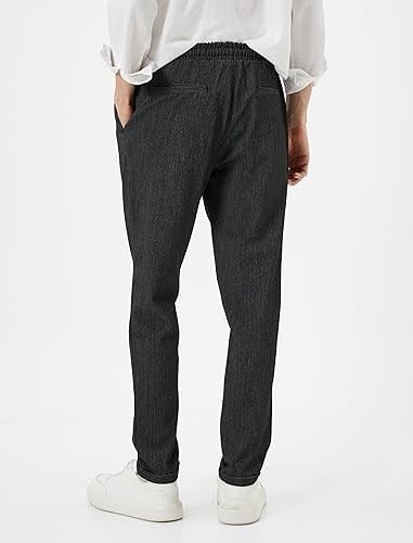 Slim Fit Pocket Detail Drawstring Classic Trousers