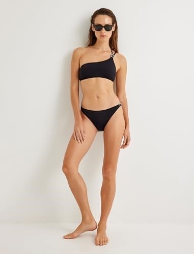 Slip Bikini Altı Taşlı Toka Detaylı Standart Bel Mat Kumaş