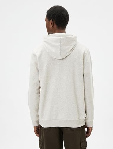 Slogan Embroidered Kangaroo Pocket Detail Hoodie
