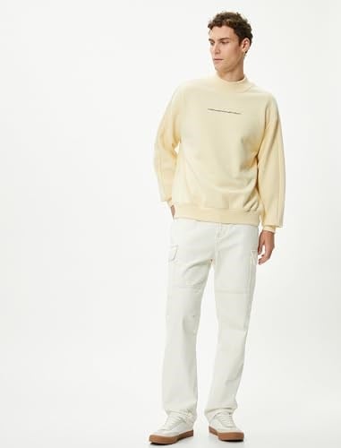 Slogan Embroidered Long Sleeve High Neck Sweat