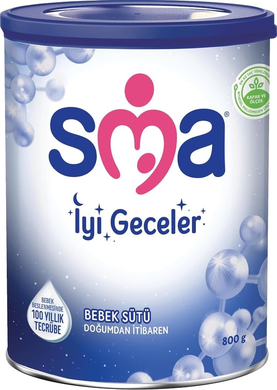 SMA İyi Geceler Bebek Sütü 0-12 Ay 800g - Seçenekler: 800 g, 800 g (2 paketi), 4800 g, 4800 g (2 paketi)