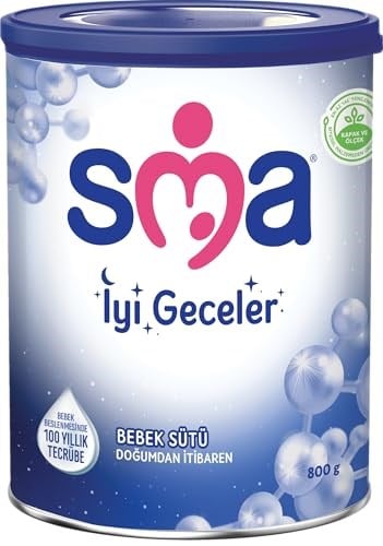 SMA İyi Geceler Bebek Sütü 0-12 Ay 800g - Seçenekler: 800 g, 800 g (2 paketi), 4800 g, 4800 g (2 paketi)