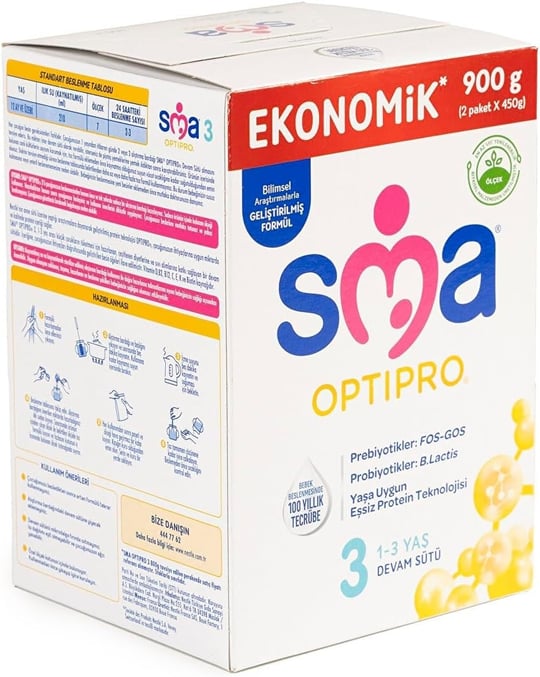 SMA Optipro 3 (1-3 Yaş) Devam Sütü 900 gr