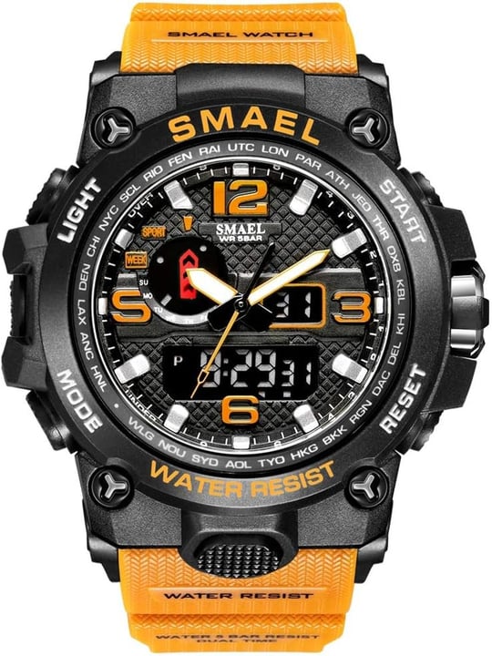 SMAEL Erkek Spor İzle Büyük Kadran Analog Dijital Saatler Erkekler için Açık Moda Casual İzle