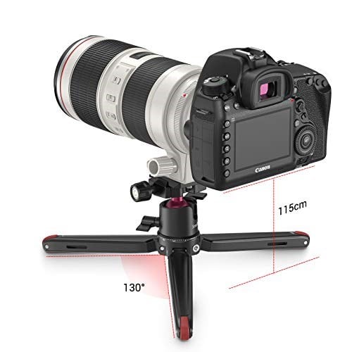 SMALLRIG Mini Tripod Tabletop Tripod with 360° Ball Head and 1/4 Screw for DSLR Cameras, Projectors, Webcams, GoPro and Smartphone Mount Adapter, Updated - BUT2664