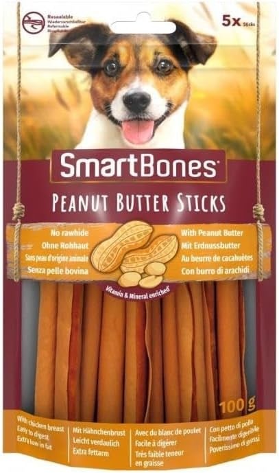 Smartbones Peanutbutter Yer Fıstıklı Çiğneme Çubukları 5li, 100 Gr Köpek Ödülü