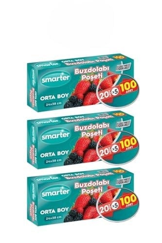 SMARTER 3 PAKET BUZDOLABI POŞET ORTA BOY (100 ADET X 3)