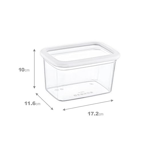 Smartware 12Li Set Skali Dikdörtgen Saklama Kabı Beyaz 1210 ML