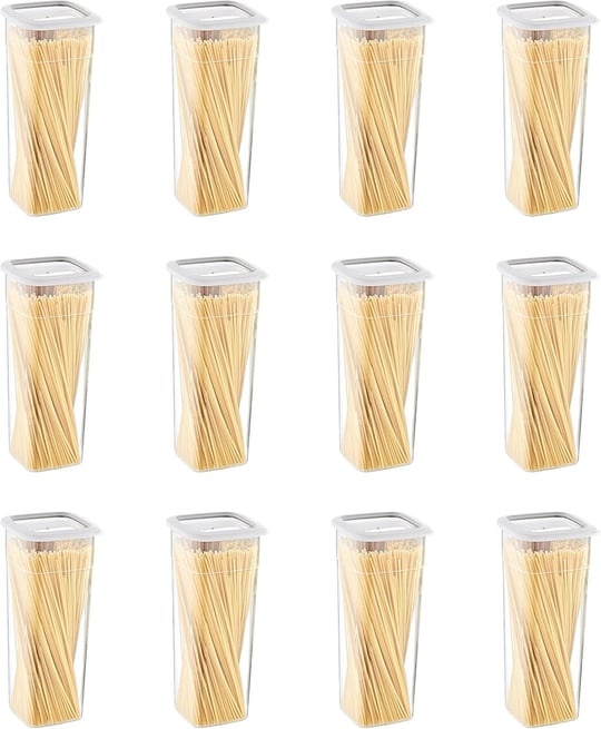 Smartware 12Li Set Skali Kare Saklama Kabı Beyaz 2140 ML