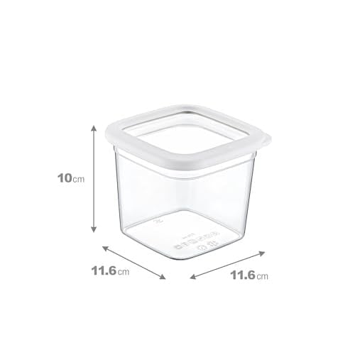Smartware 6Lı Set Skali Kare Saklama Kabı Beyaz 740 ML