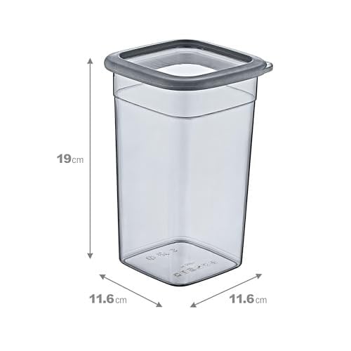 Smartware 6Lı Set Skali Kare Saklama Kabı Antrasit 1440 ML