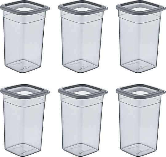 Smartware 6Lı Set Skali Kare Saklama Kabı Antrasit 1440 ML