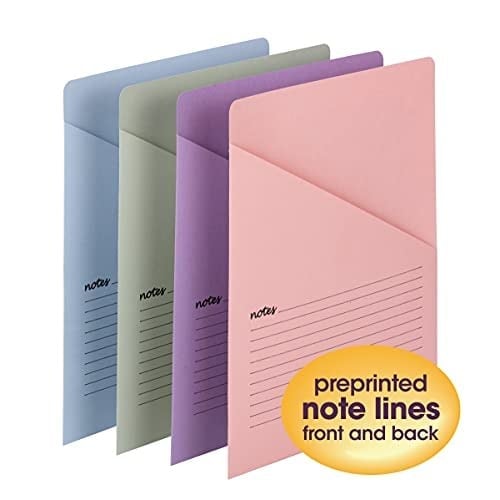 Smead Organized Up Notes Slash File Ceket, Mektup Boyutu, Çeşitli Renkler, Paket başına 12 adet (75429)