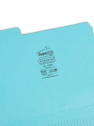 Smead SuperTab Notes Folder, Büyük Boy 1/3 Kesim Tableti, Harf Boyutu, Çeşitli Renkler, Paket başına 12 (11650)