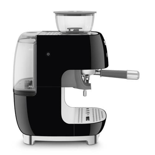 Smeg EGF03BLEU Espresso Makinesi, Tam Otomatik Kahve Makinesi, 50s Style, Siyah