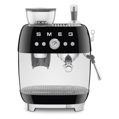 Smeg EGF03BLEU Espresso Makinesi, Tam Otomatik Kahve Makinesi, 50s Style, Siyah