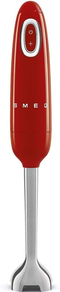 Smeg, HBF03RDEU el mikseri, turbo fonksiyonlu ve akış blenderi kesme sistemi, kaymaz saplı, entegre kablo sargısı, aksesuarlar dahil, 700 W güç, kırmızı