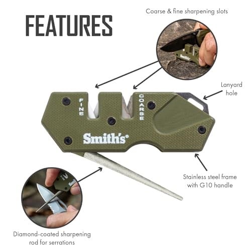 Smiths Üniseks 50984 Pocket Pal bıçak bileyici-PP1-Mini-OD, siyah