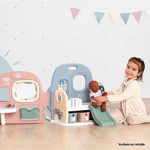 Smoby, 240307, Bebek Bakım Merkezi, Çoklu Oyun Alanları, Çeşitli Aksesuarlar, 42 Cmye Kadar Olan Oyuncak Bebekler İçin
