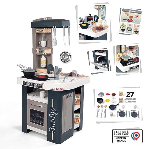 Smoby, 311056, Smoby Tefal Studio Mutfak, Oyuncak Mutfak Aletleri, Çoklu Aksesuar, Fonksiyonel, Elektronik Ses Modüllü, Pilli