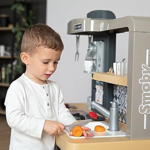 Smoby, 312308, Tefal Evo Mutfak, Ayarlanabilir Tezgah Boyu, Oyuncak Mutfak Aletleri, Çoklu Aksesuar, Fonksiyonel, Elektronik Ses Modüllü, Pilli
