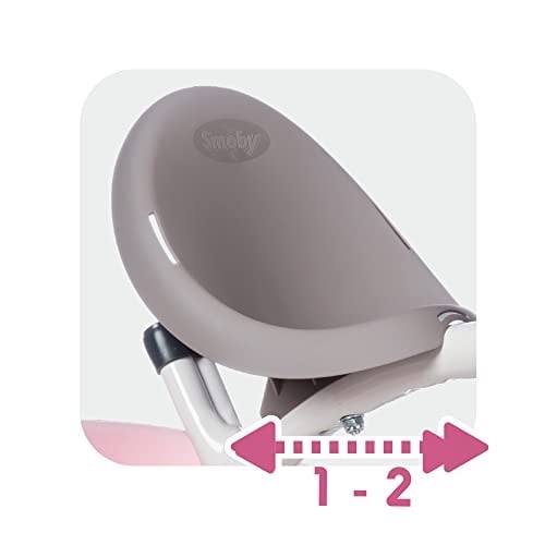 Smoby, 741401, Baby Balade Plus 3 in 1 Bisiklet, Ergonomik Tasarım, Emniyet Kemerli, Sağlam Metal Yapı, Ayarlanabilir Direksiyon Boyu, Bagajlı Sele, EVA Lastikli